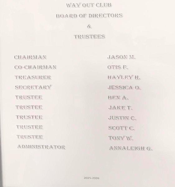 Way Out Club Board 2025 - 2026
